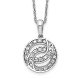 Sterling Silver Rhodium Plated Diamond Circle Necklace-WBC-QP3349