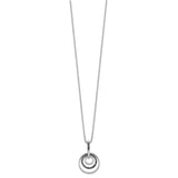 Sterling Silver Rhod Plated Black Diamond Pendant Necklace-WBC-QP3783