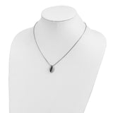 Sterling Silver Rhod Plated Black and White Diamond Pendant Necklace-WBC-QP3832