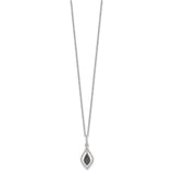 Sterling Silver Black and White Diamond Fashion Pendant Necklace-WBC-QP3839