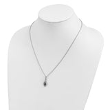 Sterling Silver Black and White Diamond Fashion Pendant Necklace-WBC-QP3839