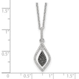 Sterling Silver Black and White Diamond Fashion Pendant Necklace-WBC-QP3839