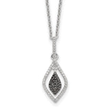 Sterling Silver Black and White Diamond Fashion Pendant Necklace-WBC-QP3839