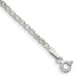 Sterling Silver 2mm Fancy Anchor Pendant Chain Anklet-WBC-QPE17-10