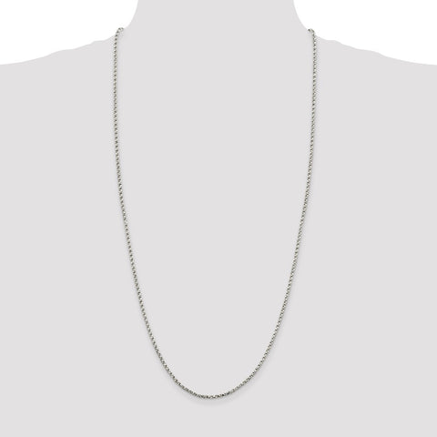 Sterling Silver 2.25mm Twisted Box Chain-WBC-QPE28-30