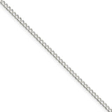 Sterling Silver 2.5mm Open D/C Curb Chain Anklet-WBC-QPE29-9
