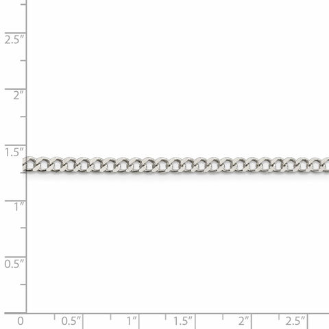 Sterling Silver 3.65mm Open D/C Curb Chain-WBC-QPE31-22