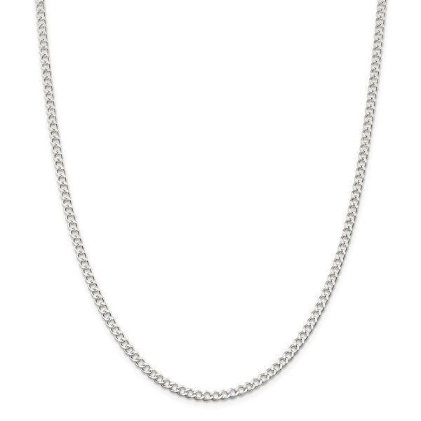 Sterling Silver 3.65mm Open D/C Curb Chain-WBC-QPE31-24
