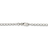 Sterling Silver 3mm Half Round Wire Open Curb Chain Anklet-WBC-QPE32-9