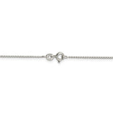 Sterling Silver 1mm Open Elongated Link Curb Chain Anklet-WBC-QPE42-10