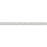 Sterling Silver 4.5mm Half round Wire Open Curb Chain-WBC-QPE58-8