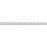 Sterling Silver 4.5mm Half round Wire Open Curb Chain-WBC-QPE58-24