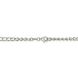 Sterling Silver 4.5mm Half round Wire Open Curb Chain-WBC-QPE58-24