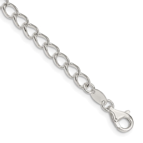 Sterling Silver 4.5mm Half round Wire Open Curb Chain-WBC-QPE58-7