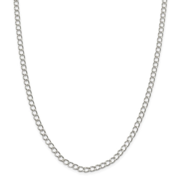 Sterling Silver 4.5mm Half round Wire Open Curb Chain-WBC-QPE58-24