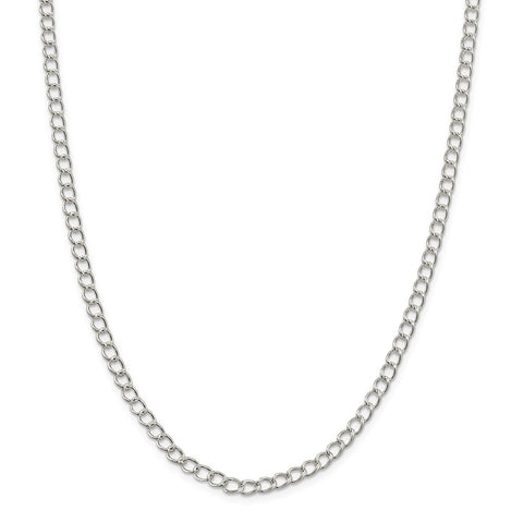 Sterling Silver 4.5mm Half round Wire Open Curb Chain-WBC-QPE58-18