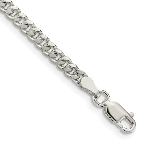 Sterling Silver 3.25mm Domed Curb Chain-WBC-QRC100-8