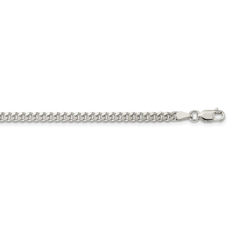Sterling Silver 3.25mm Domed Curb Chain-WBC-QRC100-18