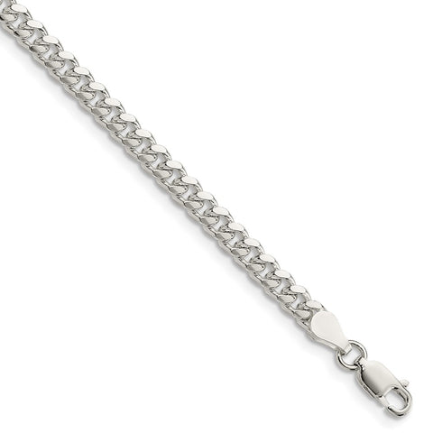 Sterling Silver 4mm Domed w/ Side D/C Curb Chain-WBC-QRC120-8