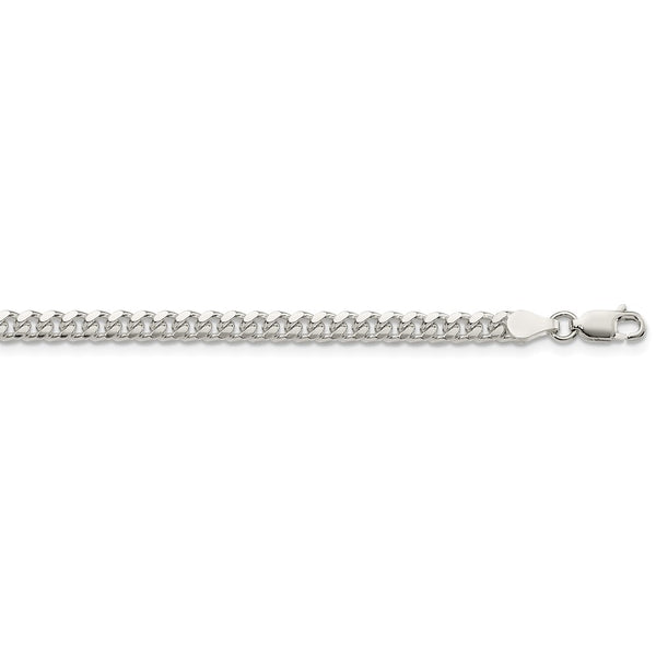 Sterling Silver 4mm Domed w/ Side D/C Curb Chain-WBC-QRC120-24