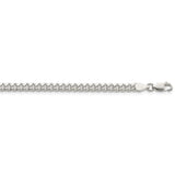 Sterling Silver 4mm Domed w/ Side D/C Curb Chain-WBC-QRC120-20