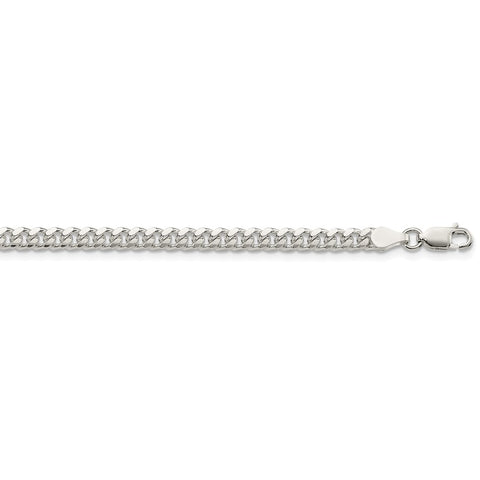 Sterling Silver 4mm Domed w/ Side D/C Curb Chain-WBC-QRC120-20