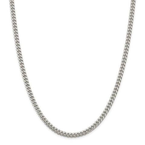 Sterling Silver 5mm Domed w/ Side D/C Curb Chain-WBC-QRC150-18