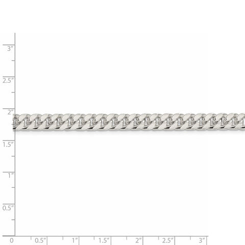 Sterling Silver 7mm Domed w/ Side D/C Curb Chain-WBC-QRC200-26