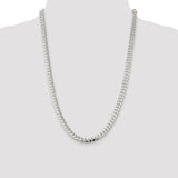 Sterling Silver 7mm Domed w/ Side D/C Curb Chain-WBC-QRC200-24