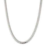 Sterling Silver 7mm Domed w/ Side D/C Curb Chain-WBC-QRC200-24