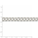 Sterling Silver 10.5mm Domed w/ Side D/C Curb Chain-WBC-QRC300-24