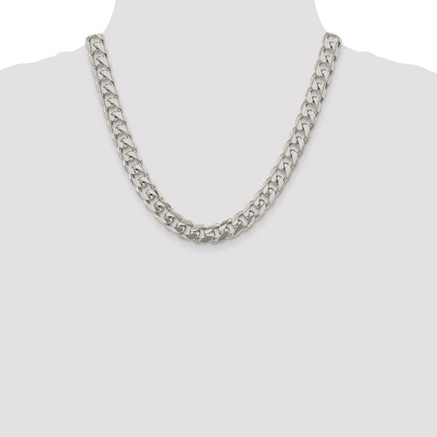 Sterling Silver 10.5mm Domed w/ Side D/C Curb Chain-WBC-QRC300-20