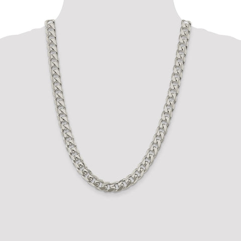 Sterling Silver 10.5mm Domed w/ Side D/C Curb Chain-WBC-QRC300-24