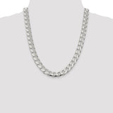 Sterling Silver 11mm Domed w/ Side D/C Curb Chain-WBC-QRC350-22