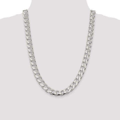Sterling Silver 11mm Domed w/ Side D/C Curb Chain-WBC-QRC350-24