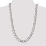Sterling Silver 11mm Domed w/ Side D/C Curb Chain-WBC-QRC350-26