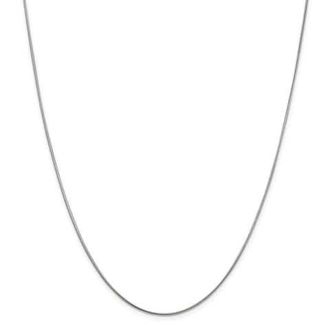Sterling Silver Rhodium-plated 1mm Round Snake Chain-WBC-QSN030R-24