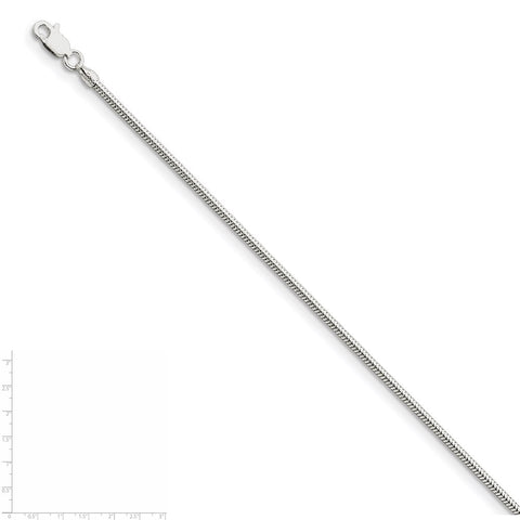 Sterling Silver 2mm Round Snake Chain-WBC-QSNL060-30