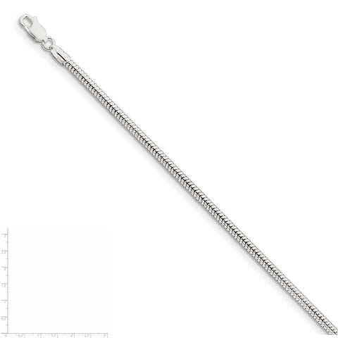 Sterling Silver 3mm Round Snake Chain-WBC-QSNL080-26