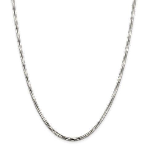 Sterling Silver 3mm Round Snake Chain-WBC-QSNL080-18