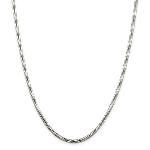 Sterling Silver 3mm Round Snake Chain-WBC-QSNL080-22