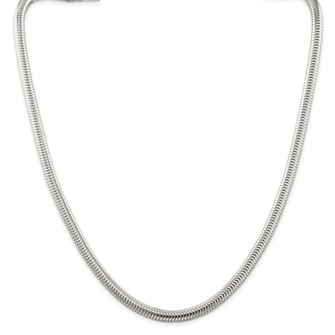 Sterling Silver 6mm Round Snake Chain-WBC-QSNL150-24
