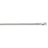 Sterling Silver Rhodium-plated 2.5mm Round Spiga Chain-WBC-QSP060R-20