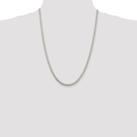 Sterling Silver 4mm Round Spiga Chain-WBC-QSP150-24