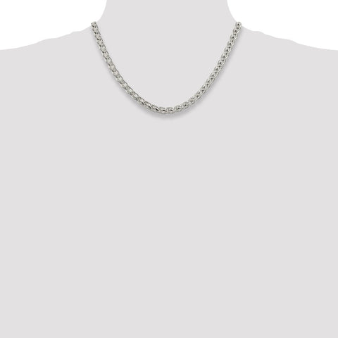 Sterling Silver 6mm Round Spiga Chain-WBC-QSP250-18