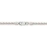 Sterling Silver 2.85mm Diamond-cut Round Spiga Chain-WBC-QSR080-28