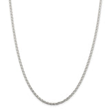 Sterling Silver 2.85mm Diamond-cut Round Spiga Chain-WBC-QSR080-26