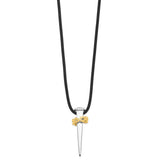 Sterling Silver & Gold Plated No Greater Love Nail 16in Necklace-WBC-QSX113