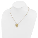 Sterling Silver & Gold-plated CZ Angel of Motherhood 18in Necklace-WBC-QSX154