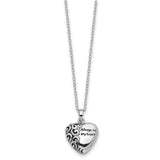 Sterling Silver Antiqued Heart Remembrance Ash Holder 18in Necklace-WBC-QSX173